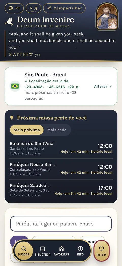 Language options screen
