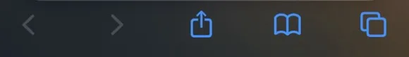 Safari bottom bar with the Share button